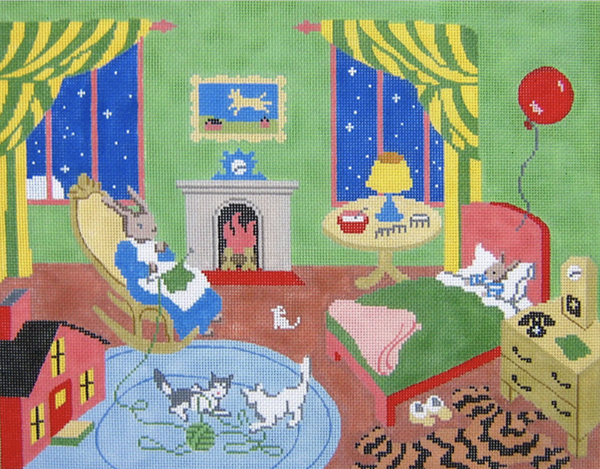 Needlepoint Handpainted Goodnight Moon Great Green Room 16x12