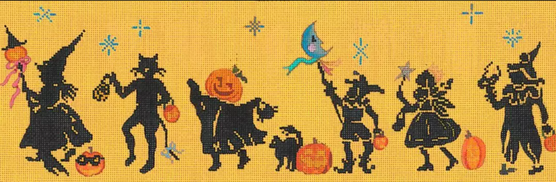 Needlepoint HandPainted Dede Halloween Parade 17x5