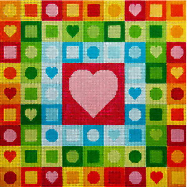 Needlepoint HandPainted JP Needlepoint Have a Heart 10x10