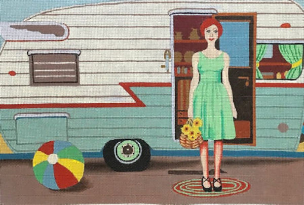 Needlepoint Handpainted Maggie Co Having a Ball 8x12
