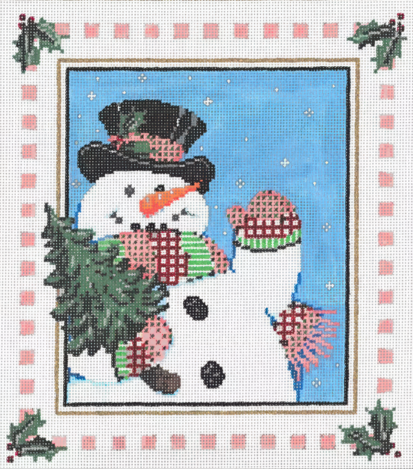 Needlepoint Handpainted Sandra Gilmore Christmas Hey Ya w/Stitch Guide