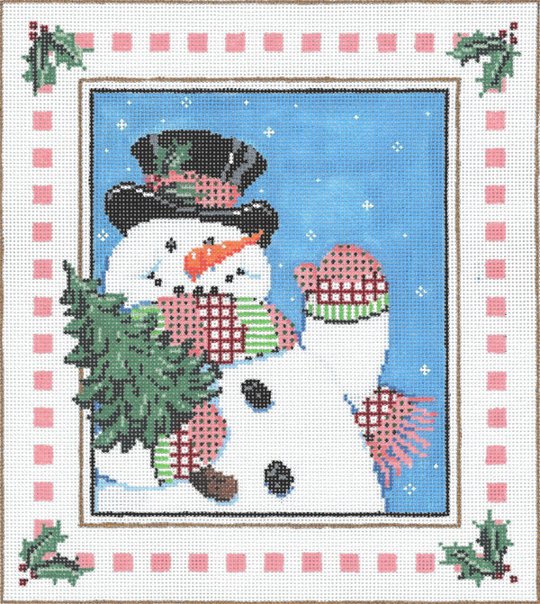 Needlepoint Handpainted Sandra Gilmore Christmas Hey Ya w/Stitch Guide