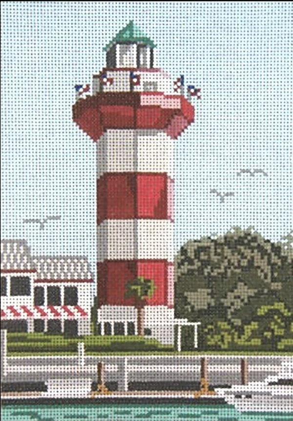 Needlepoint Handpainted Needle Crossings Hilton Head Lighthouse