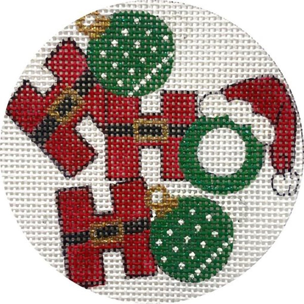 Needlepoint Handpainted Christmas Alice Peterson Ho Ho Ho 4"