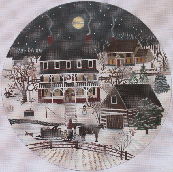 Needlepoint Handpainted PLD Designs Hot Cocoa 10"