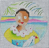 Needlepoint Handpainted Colors of Praise Island Woman 3" IN321