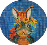 Needlepoint Handpainted Kelly Clark Janie a Halloween Jack Rabbit 4.5"