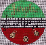 Needlepoint Handpainted Christmas Suzie Vallerie Jingle 4"