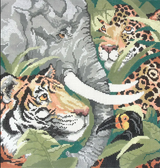Needlepoint Handpainted CBK Jungle Friends 13x13