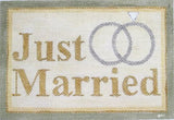Needlepoint Handpainted Raymond Crawford Just Married 5x7