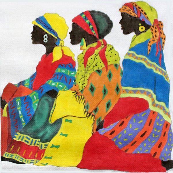 Needlepoint Handpainted Sandi Carpenter Ladies in Waiting 10x11