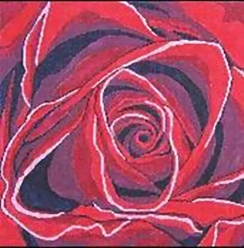 Needlepoint Handpainted Jean Smith Red Rose 14x14