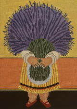 Needlepoint Handpainted Cooper Oaks Lavender Lady 14x10