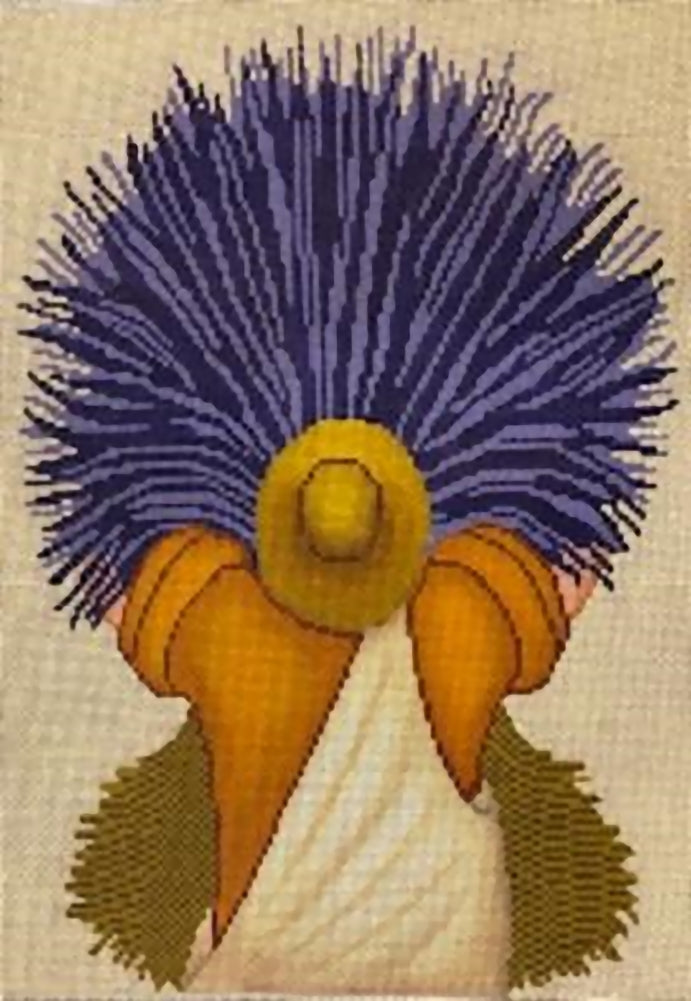 Needlepoint Handpainted Cooper Oaks Lavender Man 10x14