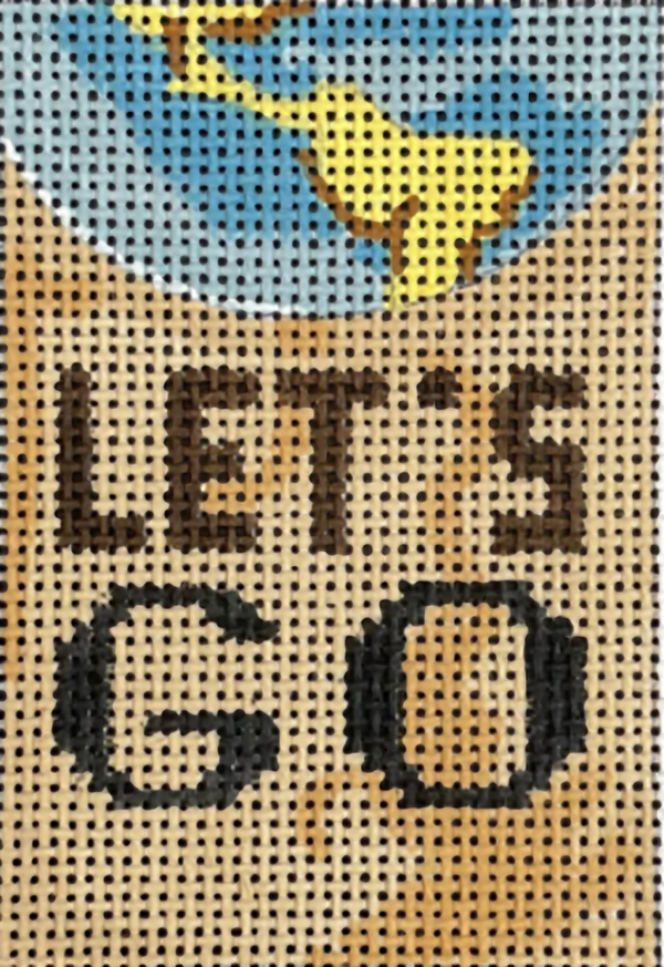 Needlepoint Handpainted Colors of Praise Luggage Insert Lets Go 3x2