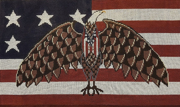 Needlepoint Handpainted Cooper Oaks Liberty Eagle 17x10