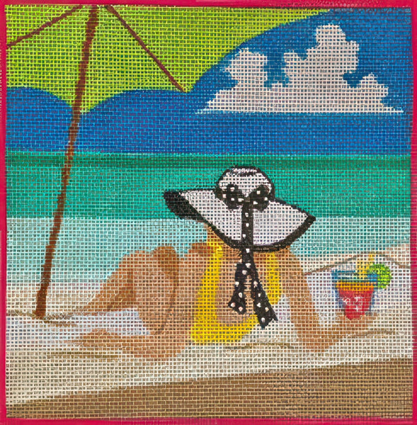Needlepoint Handpainted PLD Designs Life's a Beach 6x6
