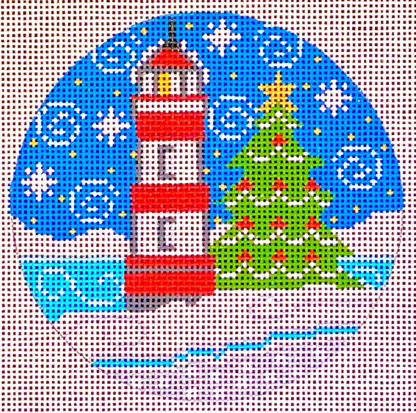 Needlepoint Handpainted Danji Christmas Lighthouse #1  4"