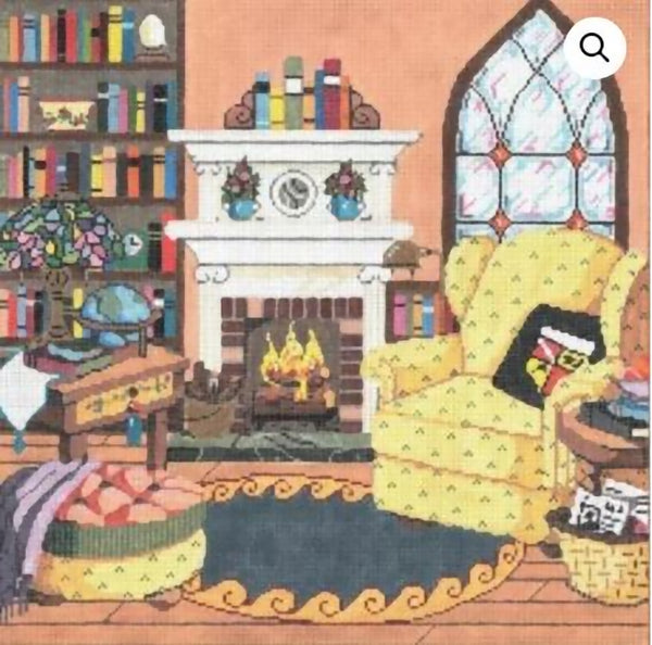 Needlepoint Handpainted Sandra Gilmore Literary Haven 13x13