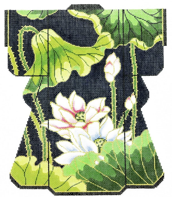 Needlepoint Handpainted Lee Kimono Lotus Medium 5x6
