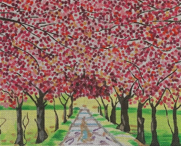 Needlepoint Handpainted Colors of Praise Blooming Tree Alley 13x10