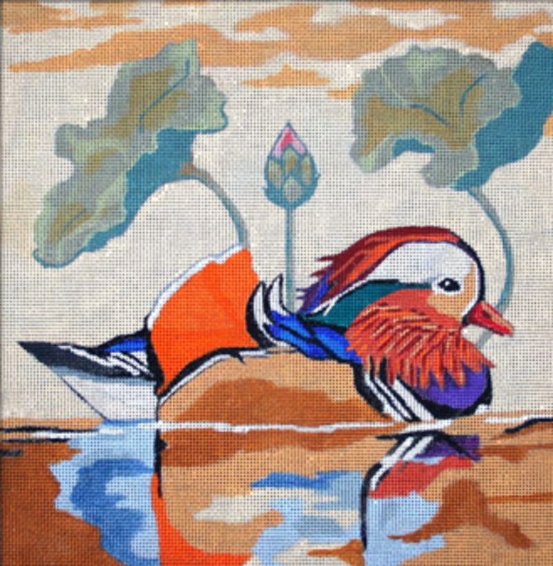 Needlepoint Handpainted Melissa Prince Mandarin Duck 10x10