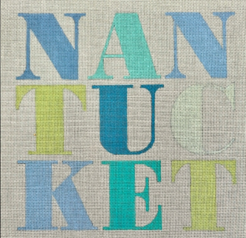 Needlepoint Handpainted Raymond Crawford Nantucket Letters 8x8