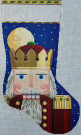 Needlepoint Handpainted Susan Roberts Nutcracker Face Stocking