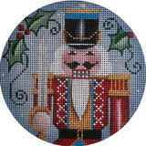 Needlepoint Handpainted Rebecca Wood Nutcracker Soldier 4"