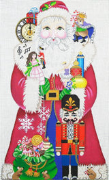 Needlepoint Handpainted Amanda Lawford Christmas Nutcracker Santa 15"