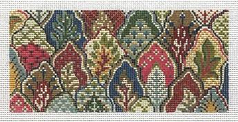 Needlepoint Handpainted Kelly Clark BB Canvas Oberkampf Leaf 6 x 2.75"