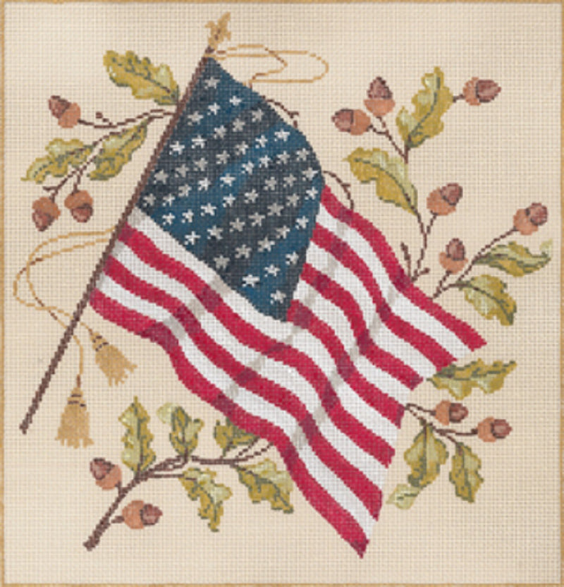 Needlepoint HandPainted Sandra Gilmore Old Glory 10x10