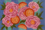 Needlepoint Handpainted Alice Peterson Orange and Peony Tray 13x9
