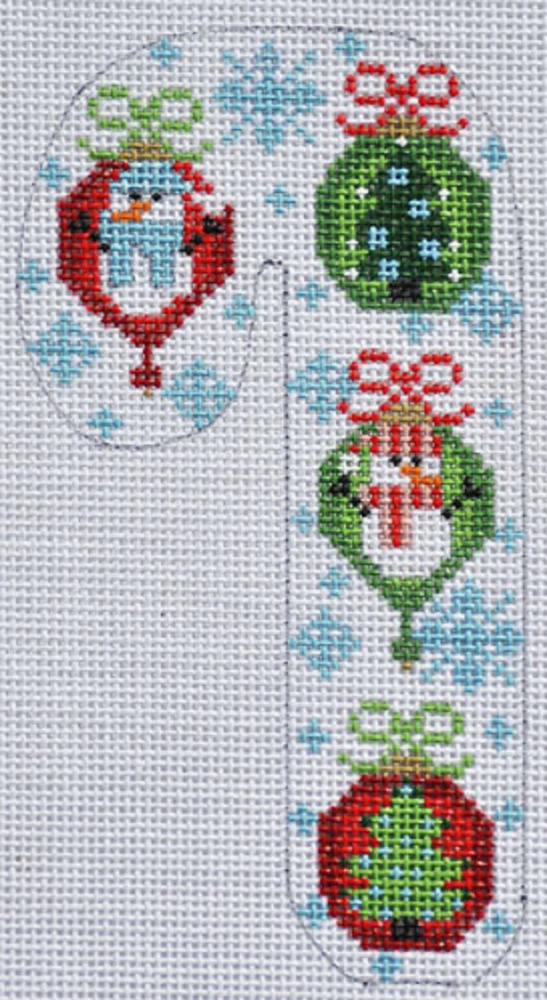 Needlepoint Handpainted Christmas Ornaments Candy Cane Danji 3x5