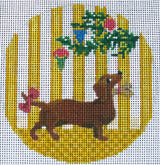 Needlepoint Handpainted Tina Griffin Oscar's Ornament 4"