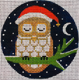 Needlepoint Handpainted Amanda Lawford Owl 4"