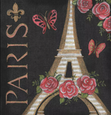 Needlepoint Handpainted Paris Eiffel Tower Janice Gaynor 12x12