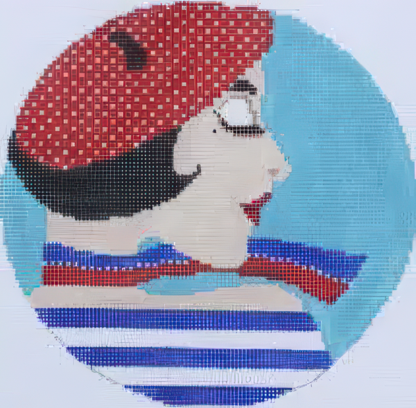 Needlepoint Handpainted CBK Parisienne Girl 6"
