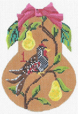 Needlepoint Handpainted Kelly Clark 12 Days of Christmas Pears Choose Canvas + Stitch Guides!!