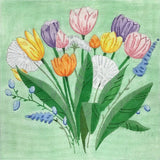 Needlepoint Handpainted Alice Peterson Pastel Tulip Bouquet 12x12