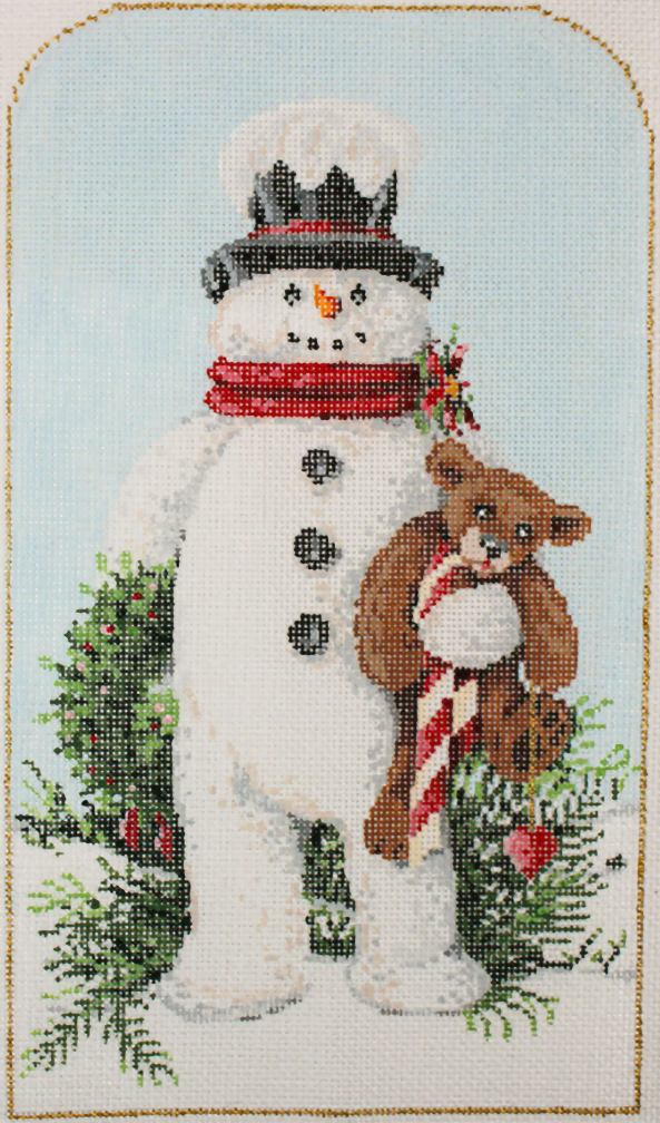 Needlepoint Handpainted Christmas Sandra Gilmore Pattys Bear 11x7