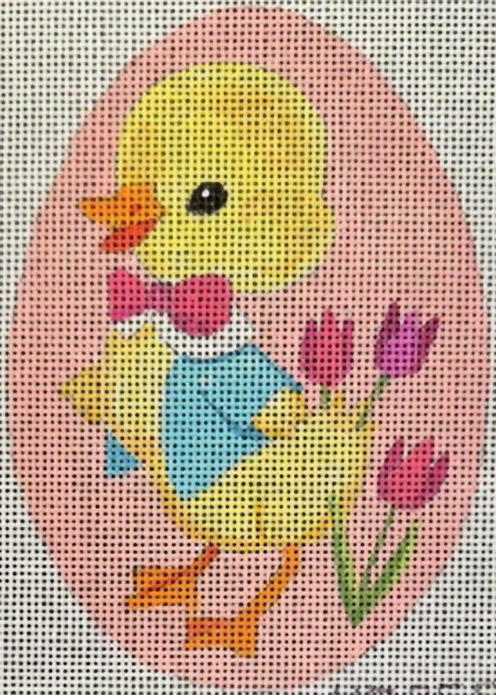 Needlepoint Handpainted Raymond Crawford Easter Egg Pink 5"