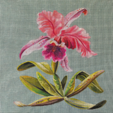 Needlepoint Handpainted Colors of Praise Pink Orchid 18x18