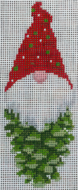 Needlepoint Handpainted Susan Roberts Pinecone Gnome 4.5"