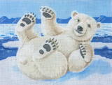 Needlepoint Handpainted Labors of Love Polar Bear on His Back 7x9