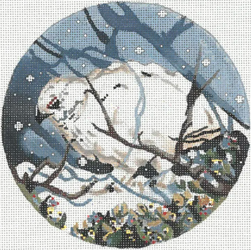 Needlepoint Handpainted Joy Juarez Ptarmigan 6"