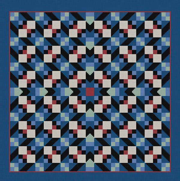 Needlepoint Handpainted Susan Roberts Quilt 13x13