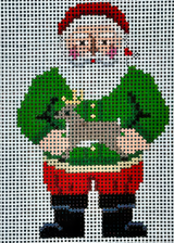 Needlepoint Handpainted Susan Roberts Reindeer Santa 3x5