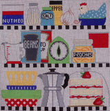 Needlepoint Handpainted Amanda Lawford Retro Kitchen Shelves 10x10
