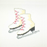 Needlepoint Handpainted Sandra Gilmore Christmas Skates 4"